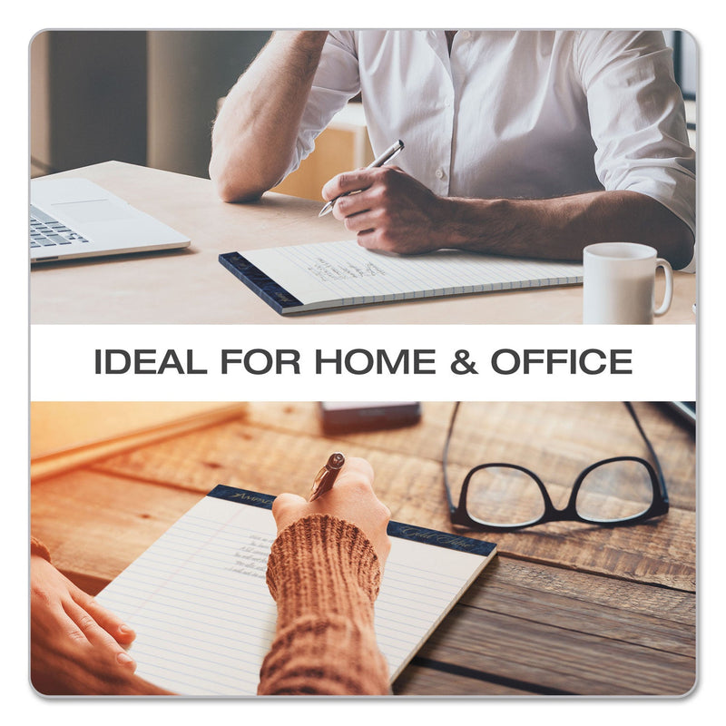 Ampad Gold Fibre Quality Writing Pads, Wide/Legal Rule, 50 White 8.5 x 11.75 Sheets, Dozen