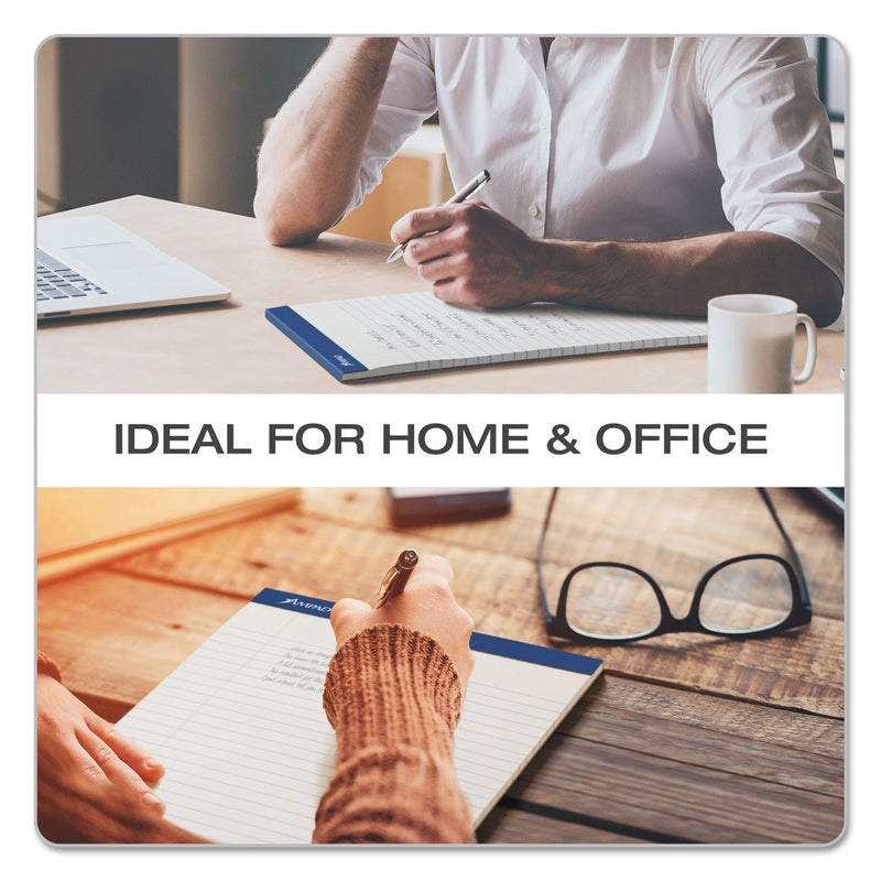 Ampad Recycled Writing Pads, Wide/Legal Rule, Politex Green Kelsu Headband, 50 White 8.5 x 11.75 Sheets, Dozen