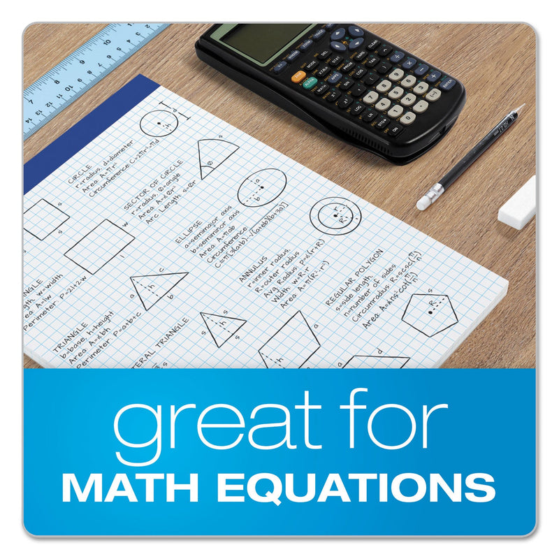 Ampad Quad Double Sheet Pad, Quadrille Rule (4 sq/in), 100 White 8.5 x 11.75 Sheets