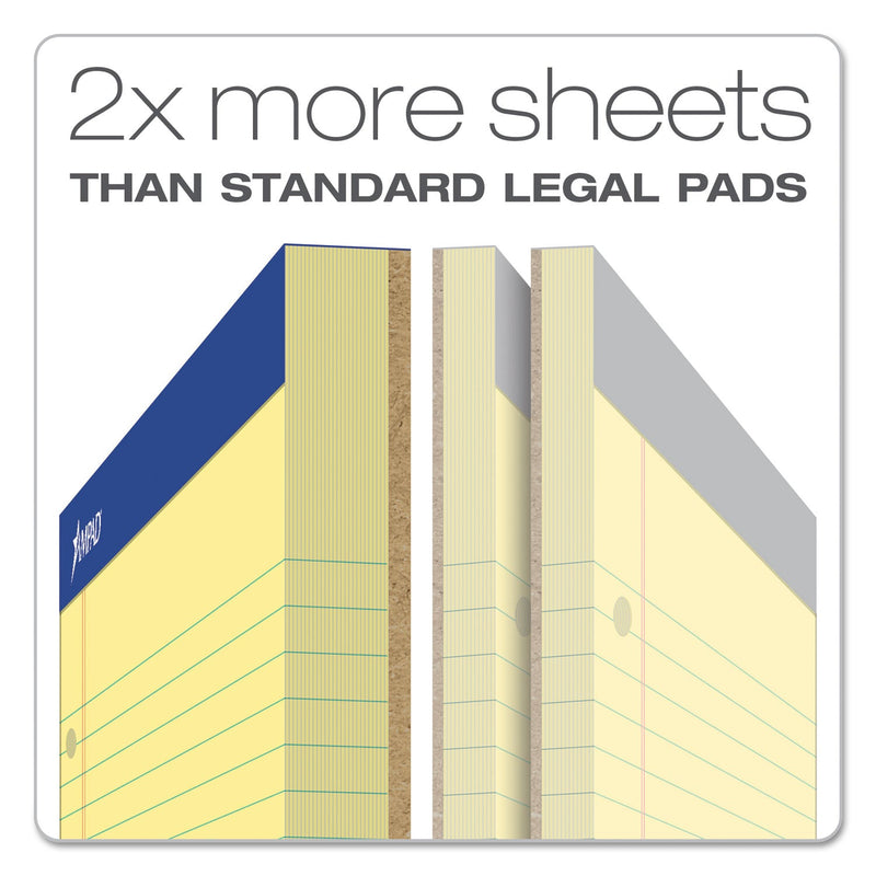 Ampad Double Sheet Pads, Medium/College Rule, 100 Canary-Yellow 8.5 x 11.75 Sheets