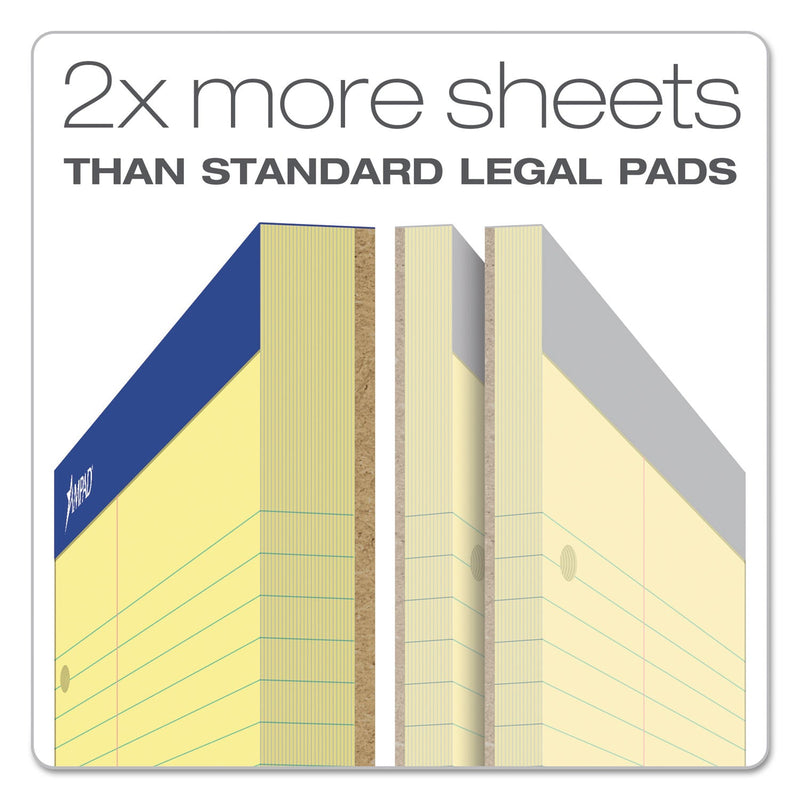 Ampad Double Sheet Pads, Narrow Rule, 100 Canary-Yellow 8.5 x 11.75 Sheets