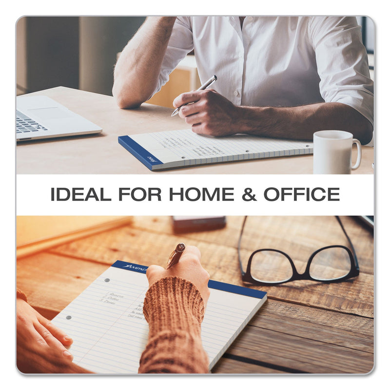 Ampad Double Sheet Pads, Pitman Rule Variation (Offset Dividing Line - 3" Left), 100 White 8.5 x 11.75 Sheets