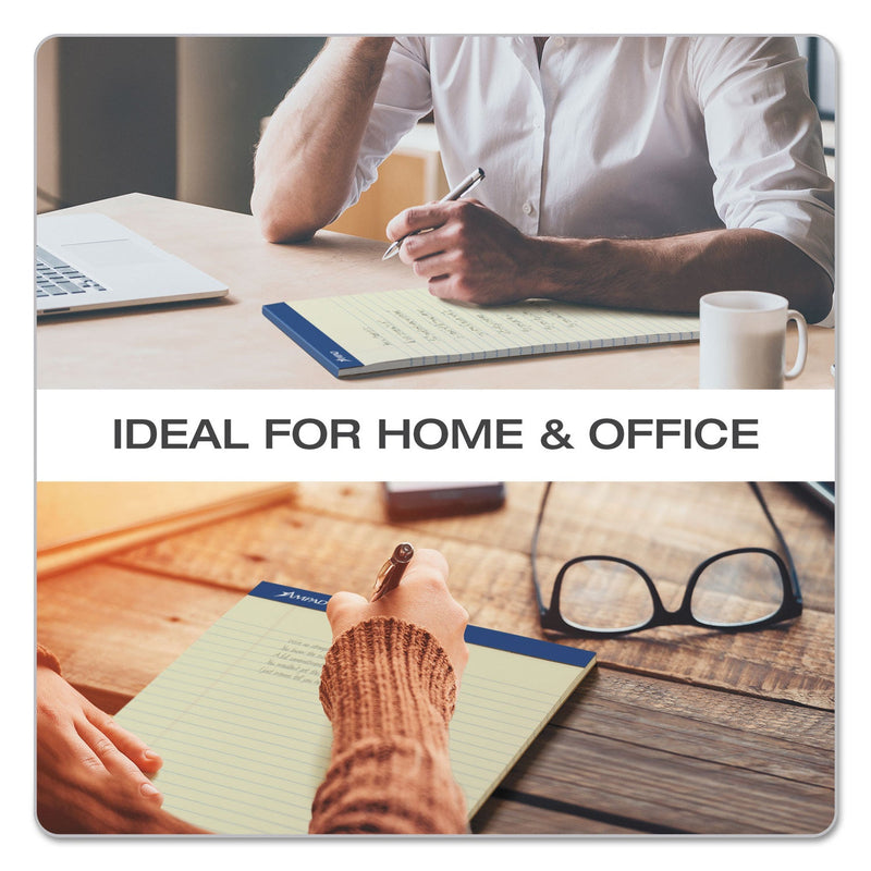 Ampad Pastel Writing Pads, Wide/Legal Rule, Blue Headband, 50 Green-Tint 8.5 x 11.75 Sheets, Dozen