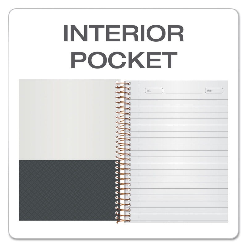 Ampad Gold Fibre Personal Notebooks, 1 Subject, Medium/College Rule, Designer Gray Cover, 7 x 5, 100 Sheets