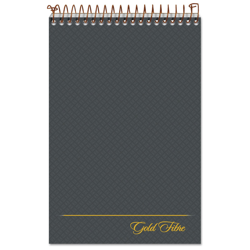Ampad Gold Fibre Steno Pads, Gregg Rule, Designer Diamond Pattern Gray/Gold Cover, 100 White 6 x 9 Sheets