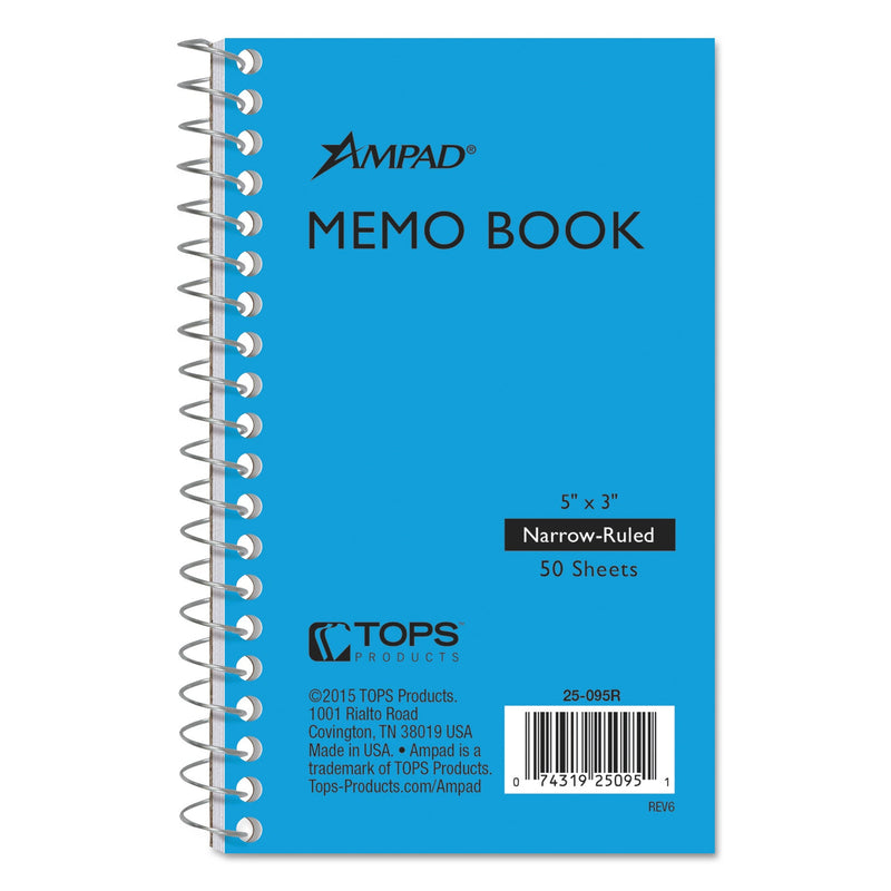 Ampad Memo Books, Narrow Rule, Randomly Assorted Covers, 5 x 3, 50 Sheets