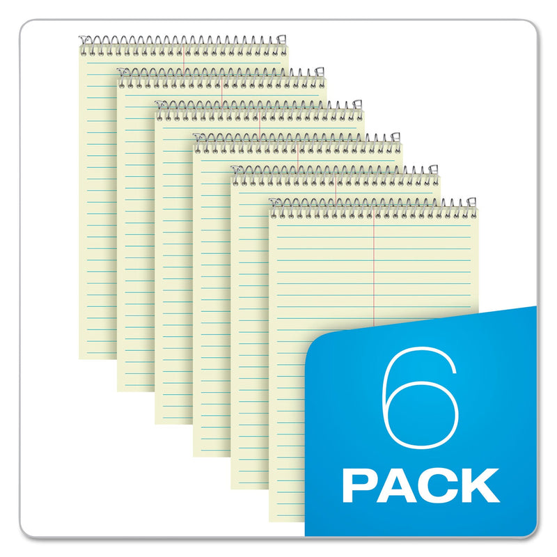 Ampad Steno Pads, Gregg Rule, Green Cover, 80 Green-Tint 6 x 9 Sheets, 6/Pack