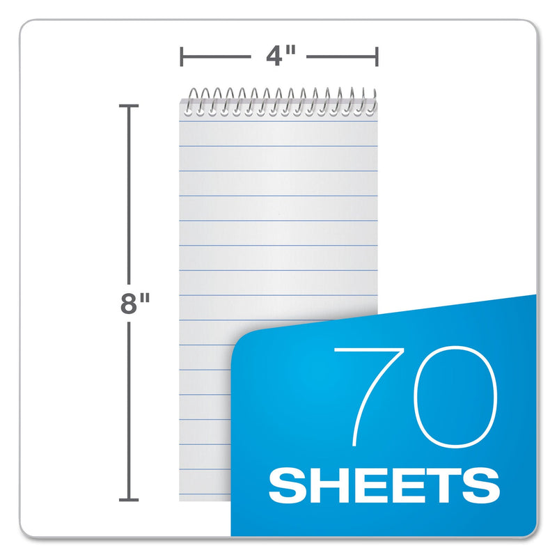 Ampad Earthwise by Ampad Recycled Reporter's Notepad, Pitman Rule, White Cover, 70 White 4 x 8 Sheets