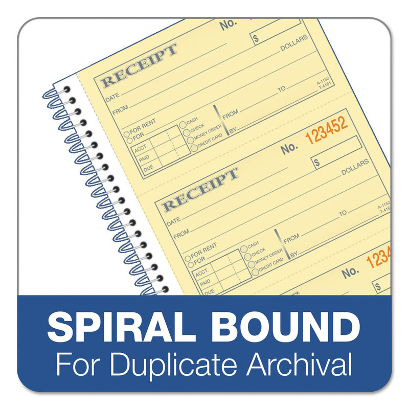 Adams Two-Part Rent Receipt Book, Two-Part Carbonless, 2.75 x 4.75, 4/Page, 200 Forms