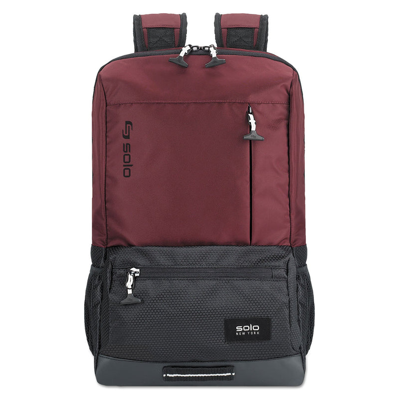 Solo Draft Backpack, Fits Devices Up to 15.6", Nylon, 6.25 x 18.12 x 18.12, Burgundy