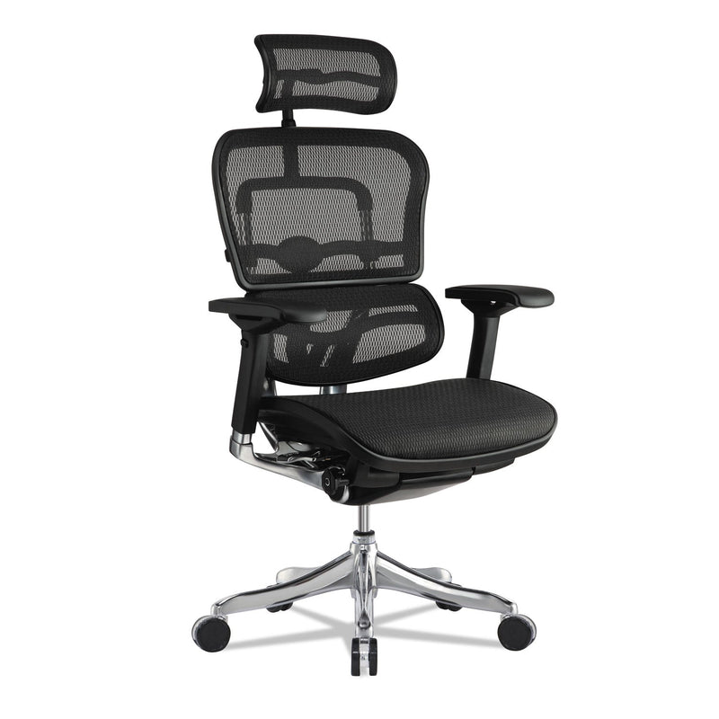 Eurotech Ergohuman Elite High-Back Chair, 18.1" to 21.6" Seat Height, Black