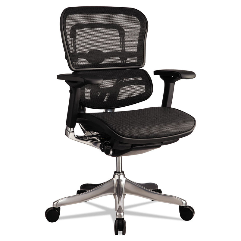 Eurotech Ergohuman Elite Mid-Back Mesh Chair, Supports Up to 250 lb, 18.11" to 21.65" Seat Height, Black