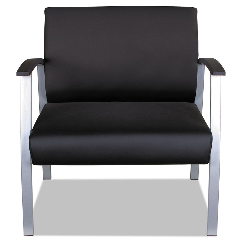 Alera metaLounge Series Bariatric Guest Chair, 30.51" x 26.96" x 33.46", Black Seat/Back, Silver Base