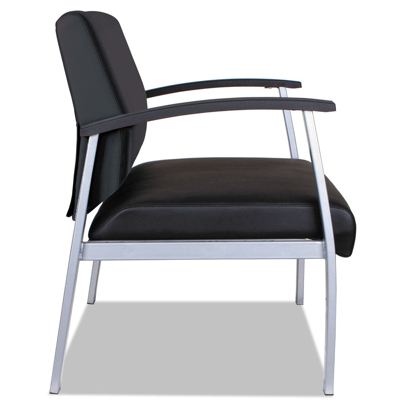 Alera metaLounge Series Bariatric Guest Chair, 30.51" x 26.96" x 33.46", Black Seat/Back, Silver Base