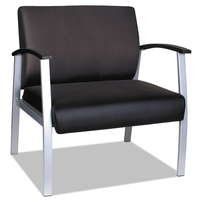 Alera metaLounge Series Bariatric Guest Chair, 30.51" x 26.96" x 33.46", Black Seat/Back, Silver Base