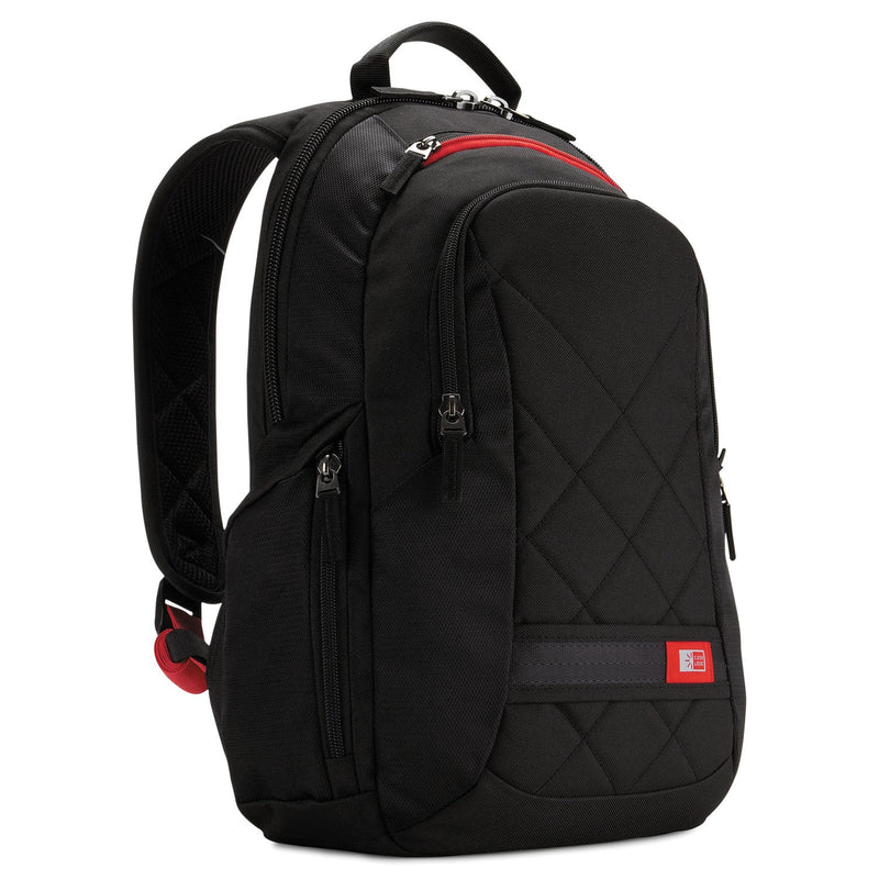 Case Logic Diamond Backpack, Fits Devices Up to 14.1", Polyester, 6.3 x 13.4 x 17.3, Black