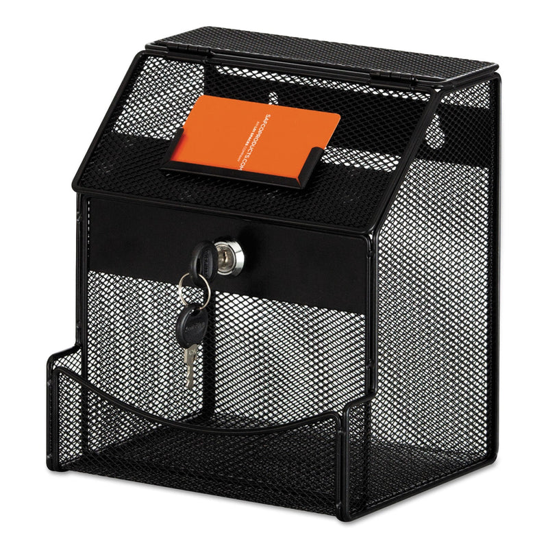 Safco Onyx Mesh Collection Box, 7.25 x 8.5 x 6, Steel, Black