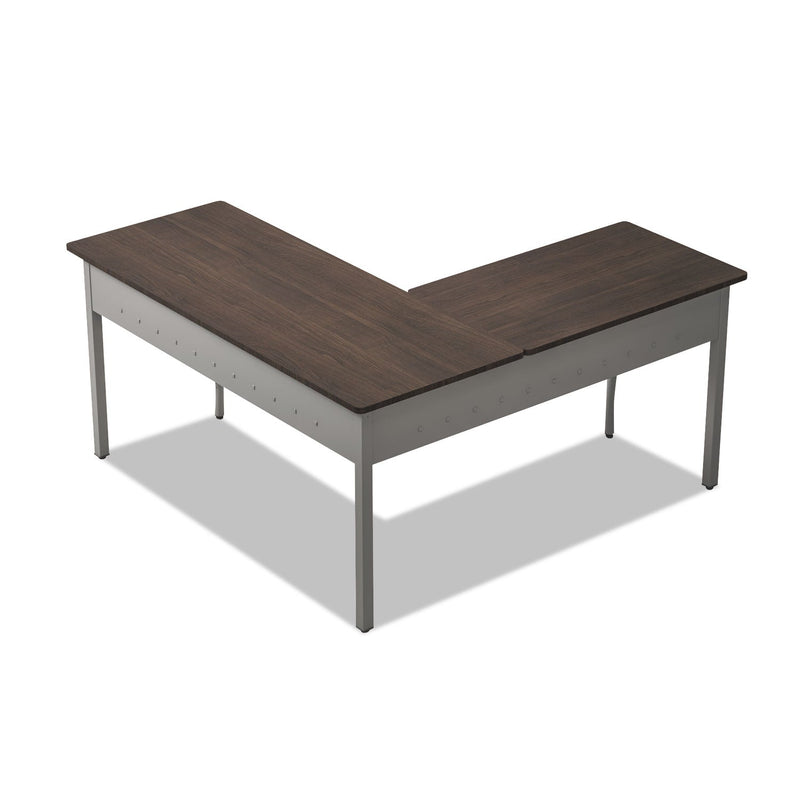 Linea Italia Trento Line L-Shaped Desk, 59.13" x 59.13" x 29.5", Mocha/Gray