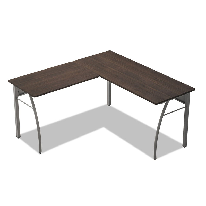 Linea Italia Trento Line L-Shaped Desk, 59.13" x 59.13" x 29.5", Mocha/Gray