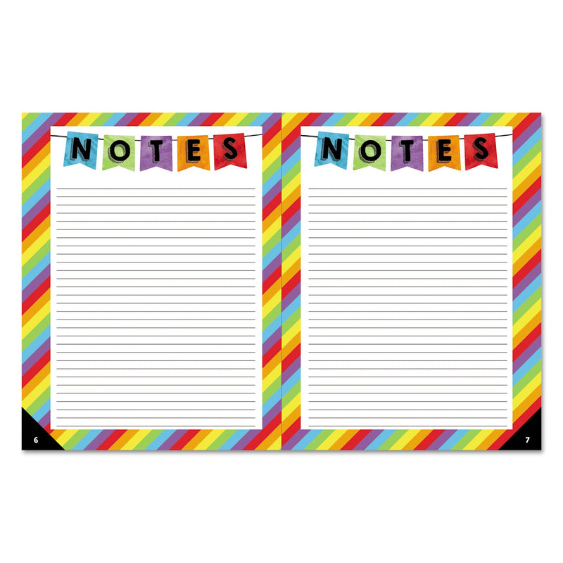Carson-Dellosa Education Teacher Planner, Weekly/Monthly, Two-Page Spread (Seven Classes), 10.88 x 8.38, Balloon Theme, Black Cover