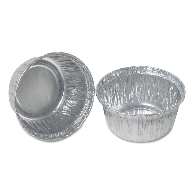 Durable Packaging Aluminum Round Containers, 4 oz, 3" Diameter x 1.56"h, Silver, 1,000/Carton