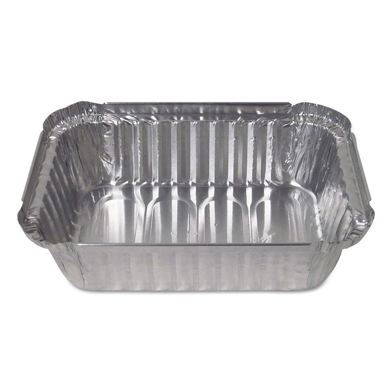 Durable Packaging Aluminum Closeable Containers, 1.5 lb Deep Oblong, 7.06 x 5.13 x 1.93, Silver, 500/Carton
