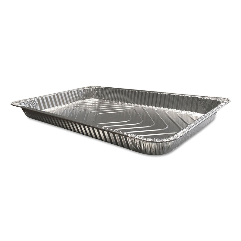 Durable Packaging Aluminum Steam Table Pans, Full-Size Shallow—175 oz., 1.69" Deep,12.81 x 20.75, 50/Carton