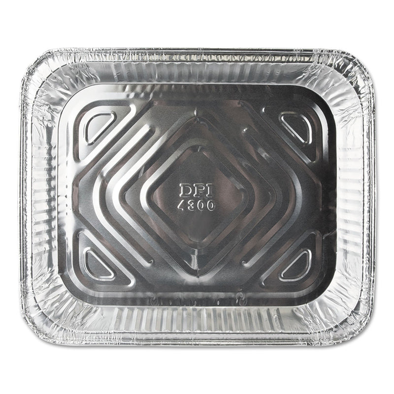 Durable Packaging Aluminum Steam Table Pans, Half-Size Shallow—79.5 oz., 1.69" Deep, 10.38 x 12.75, 100/Carton