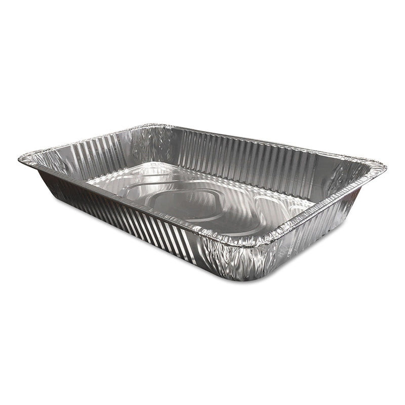 Durable Packaging Aluminum Steam Table Pans, Full-Size Deep—346 oz., 3.38" Deep, 12.81 x 20.75, 50/Carton