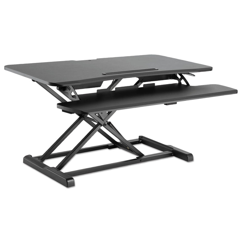 Alera AdaptivErgo Two-Tier Sit-Stand Lifting Workstation, 37.38" x 26.13" x 4.69" to 19.88", Black