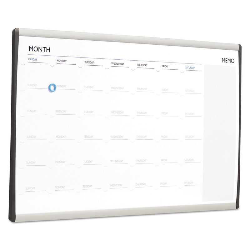 Quartet Magnetic Dry-Erase Calendar, 18 x 30, White Surface, Silver Aluminum Frame