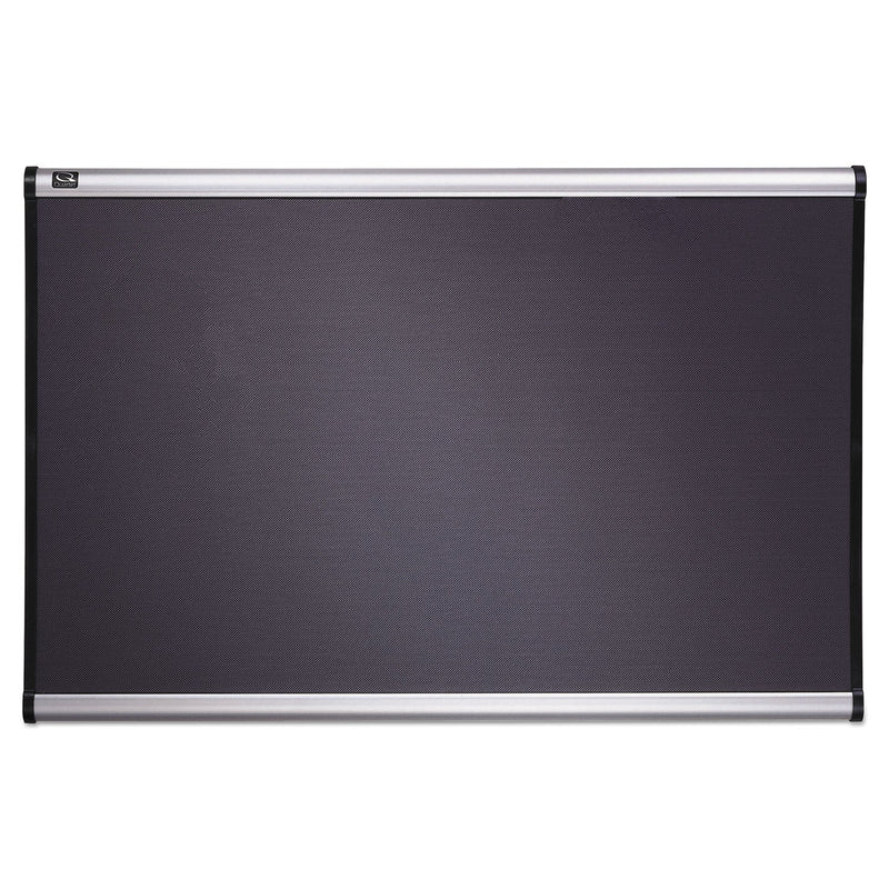 Quartet Prestige Bulletin Board, Diamond Mesh Fabric, 36 x 24, Gray/Aluminum Frame