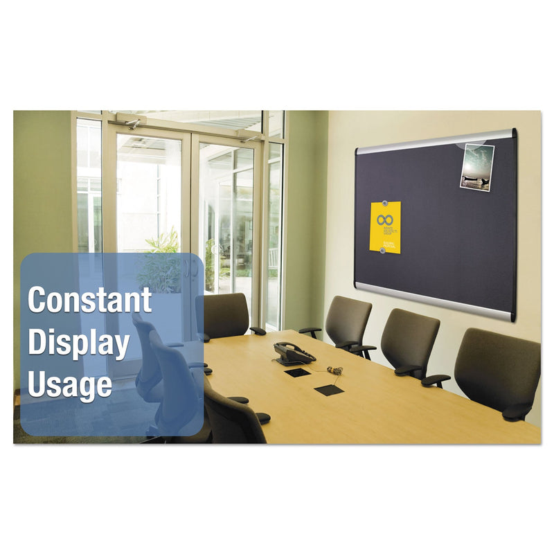 Quartet Prestige Plus Magnetic Fabric Bulletin Board, 72 x 48, Fiberboard/Plastic Frame