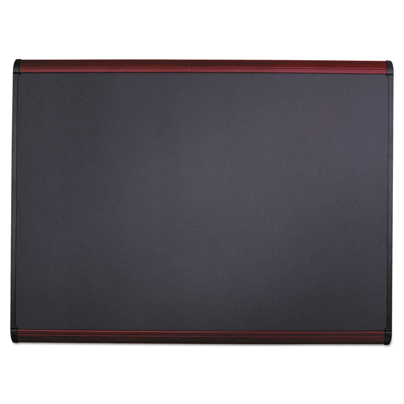 Quartet Prestige Plus Magnetic Fabric Bulletin Board, 72 x 48, Mahogany Frame