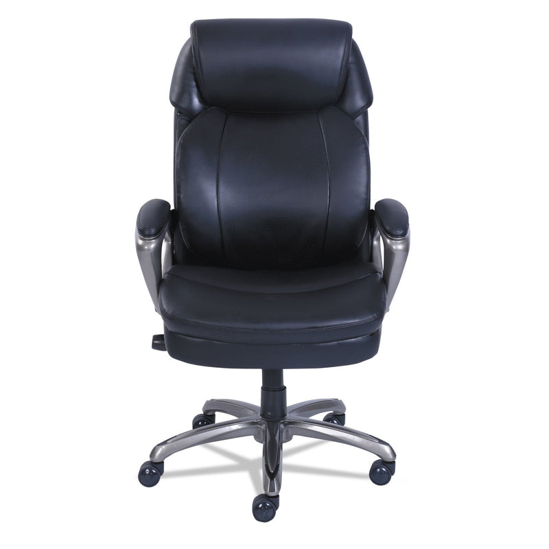 SertaPedic Cosset High-Back Executive Chair, Supports Up to 275 lb, 18.75" to 21.75" Seat Height, Black Seat/Back, Slate Base