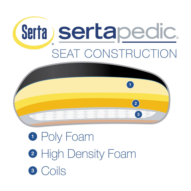 SertaPedic Cosset Ergonomic Task Chair, Supports Up to 275 lb, 19.5" to 22.5" Seat Height, Black