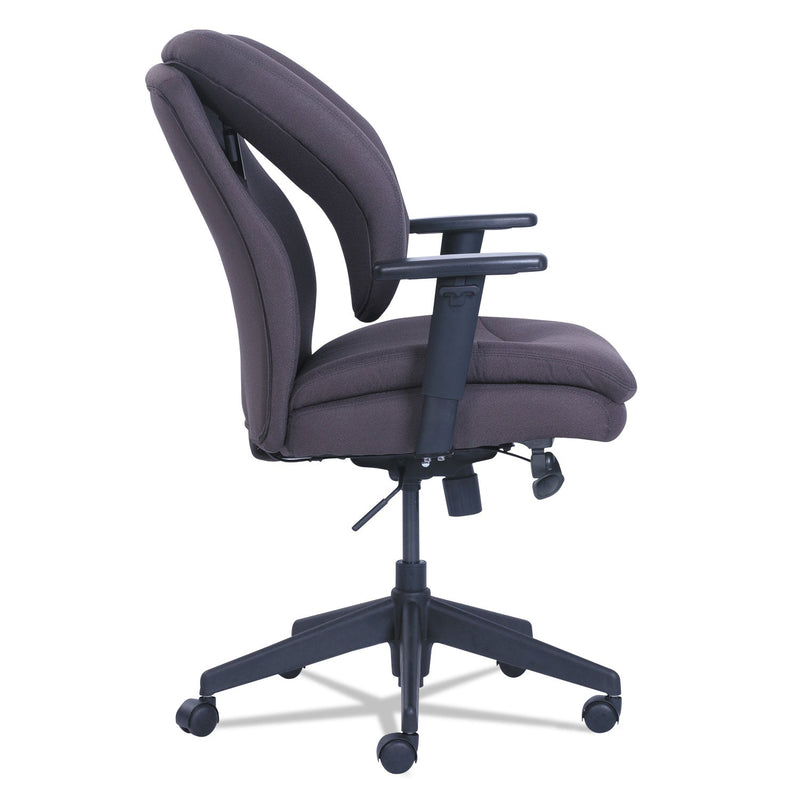 SertaPedic Cosset Ergonomic Task Chair, Supports Up to 275 lb, 19.5" to 22.5" Seat Height, Gray Seat/Back, Black Base