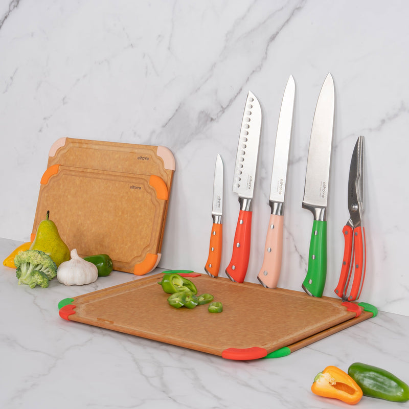 9 Piece CuttingWise Cutting Boards + Knife Set