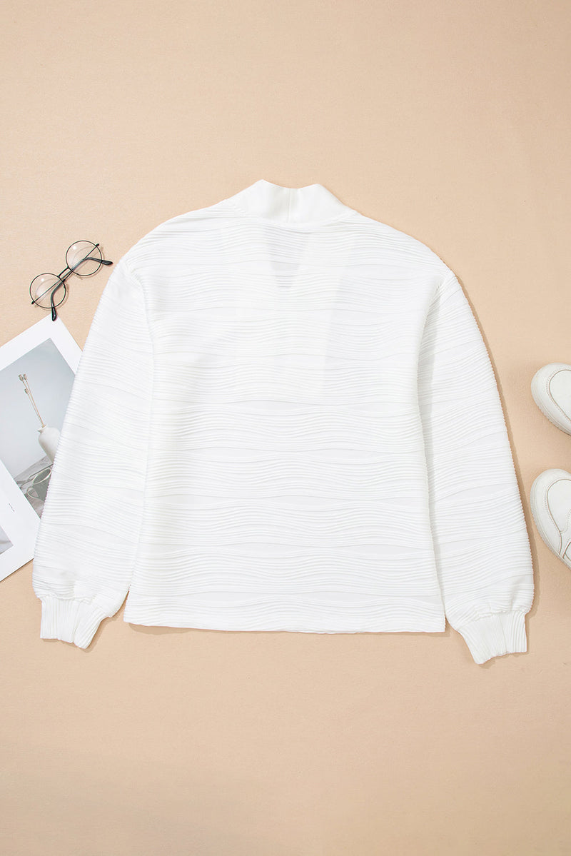 Nyomi Color Textured Zip Pullover