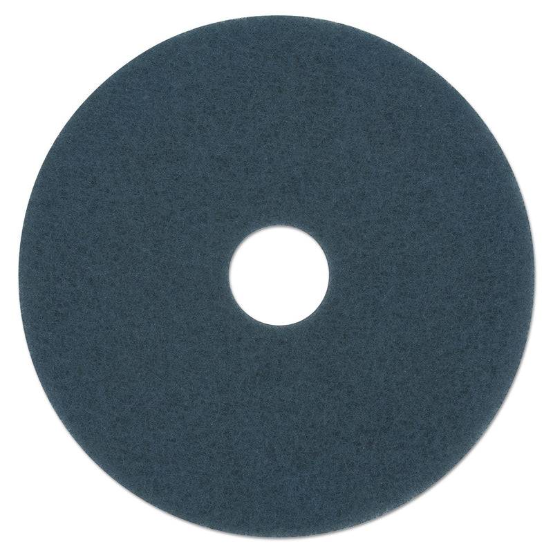 Boardwalk Scrubbing Floor Pads, 14" Diameter, Blue, 5/Carton