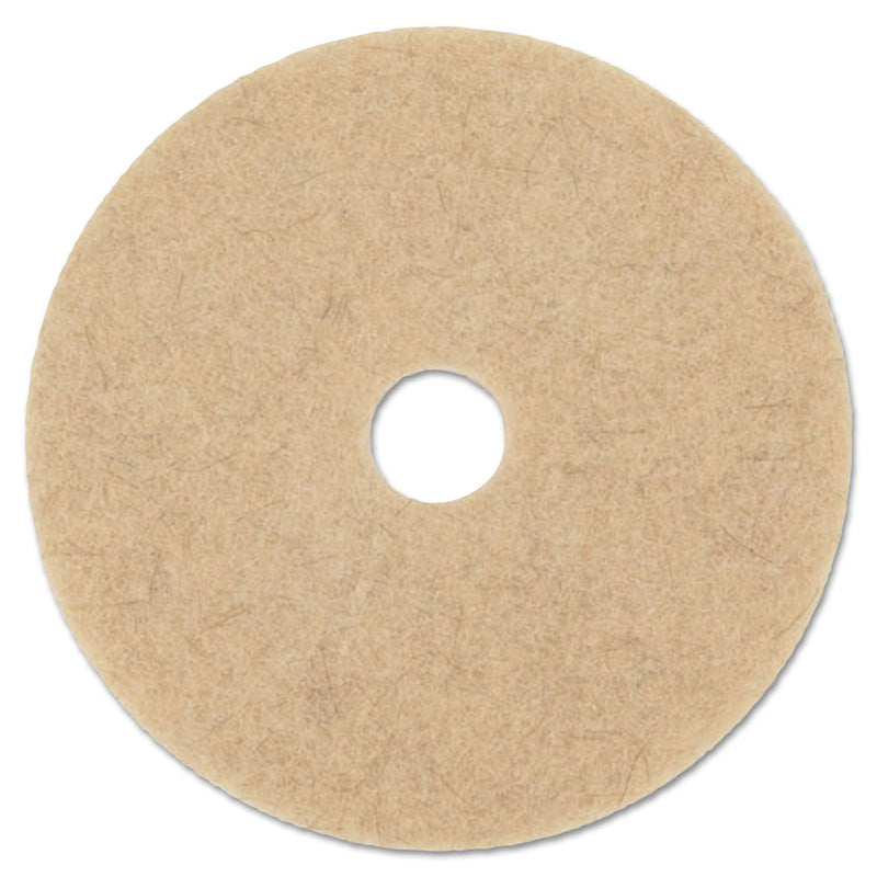 Boardwalk Natural Hog Hair Burnishing Floor Pads, 19" Diameter, Tan, 5/Carton