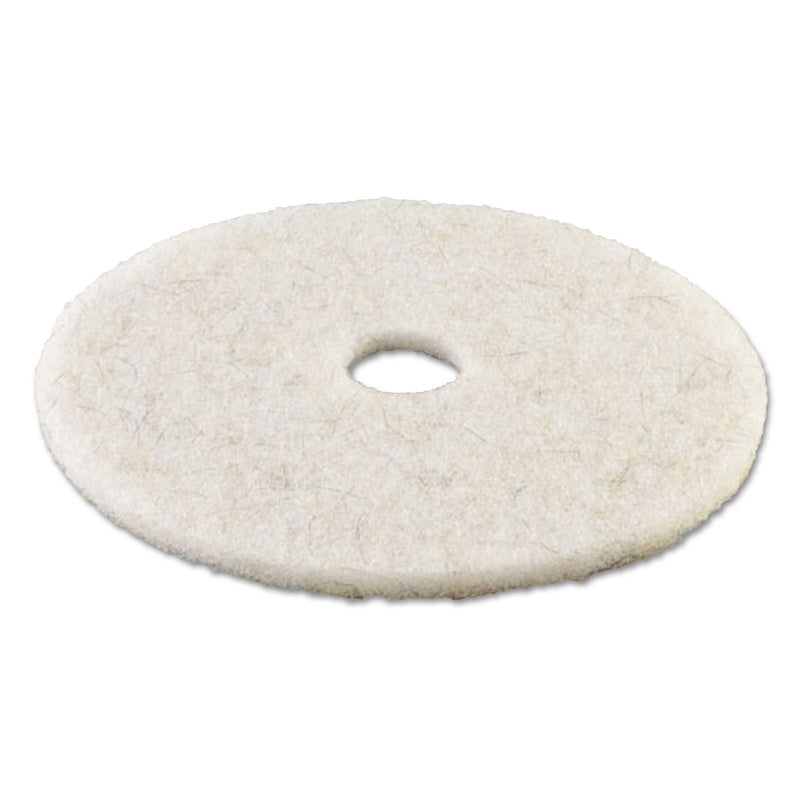 Boardwalk Natural Burnishing Floor Pads, 24" Diameter, White, 5/Carton