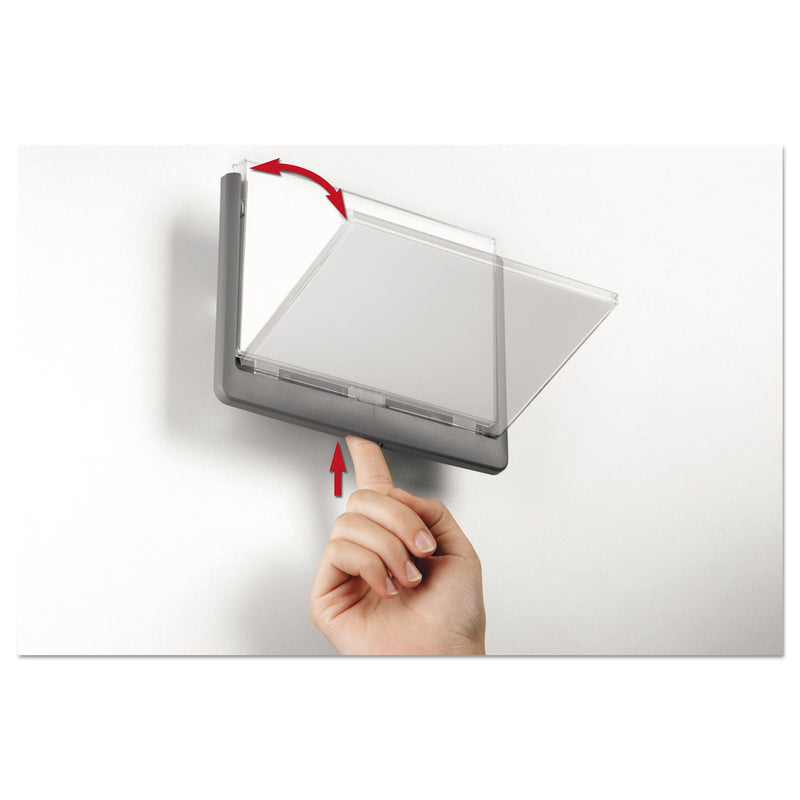 Durable Click Sign Holder For Interior Walls, 6.75 x 0.63 x 5.13, Gray