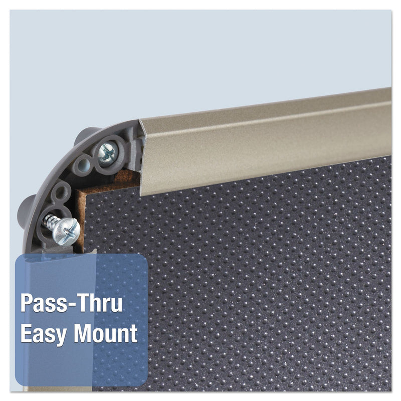 Quartet Prestige Euro-Style Embossed Foam Bulletin Board, 48 x 34 7/16, Black/Alum Frame