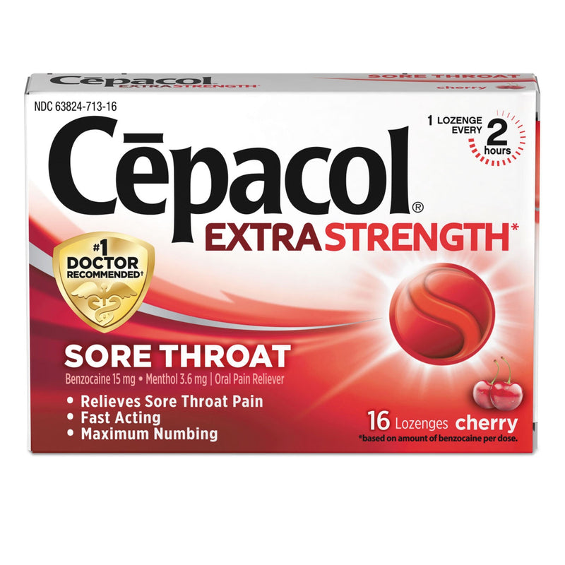Cepacol Extra Strength Sore Throat Lozenge, Cherry, 16/Box, 24 Boxes/Carton