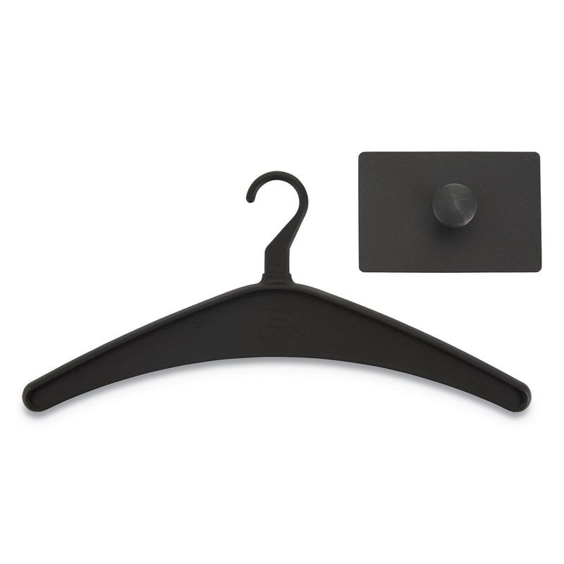 Quartet Magnetic Coat Hook with Heavy-Duty Hanger, Metal Hook, Black