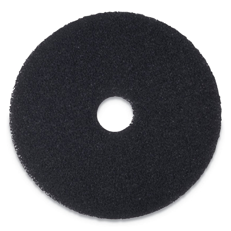 Boardwalk Stripping Floor Pads, 12" Diameter, Black, 5/Carton