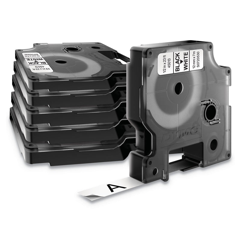 DYMO D1 Durable Labels, 0.5" x 23 ft, White, 6/Pack