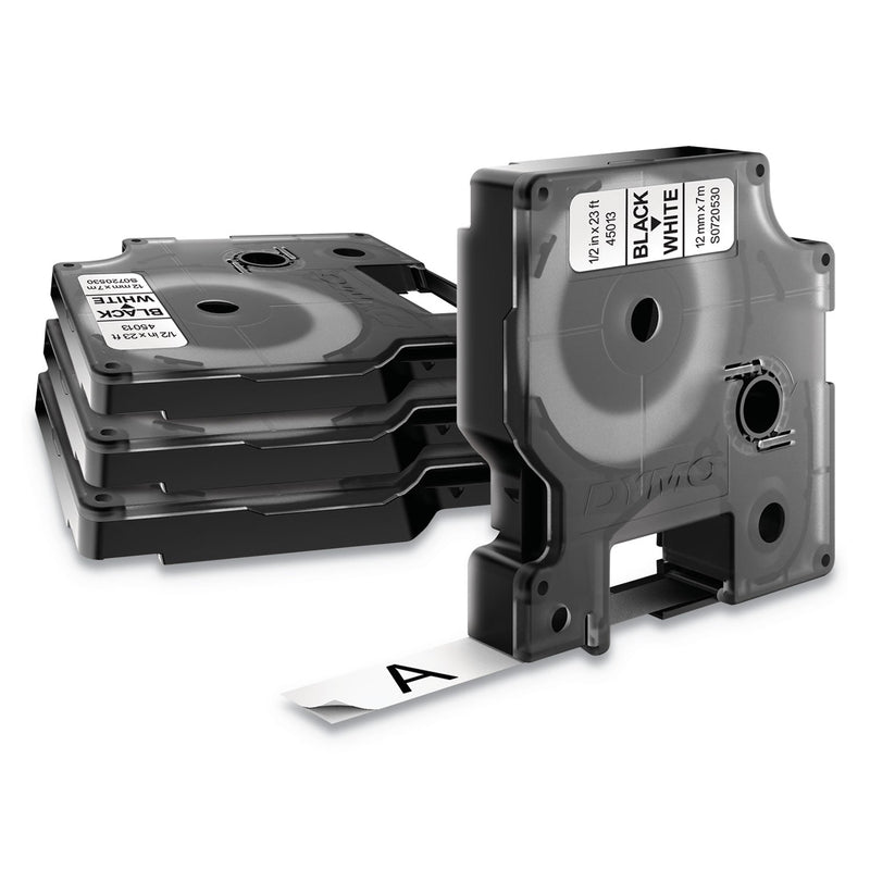 DYMO D1 Durable Labels, 0.5" x 23 ft, White, 4/Pack