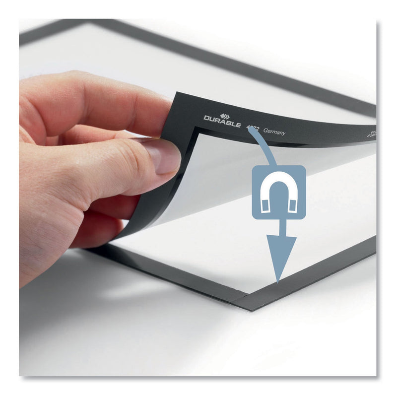 Durable DURAFRAME Sign Holder, 8.5 x 11, Silver Frame, 2/Pack